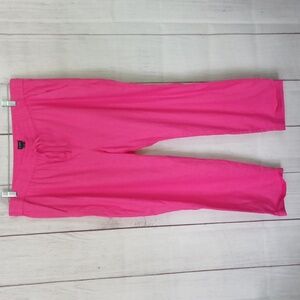 J. Crew NWT solid pink cropped tie waist linen blend pants size 16